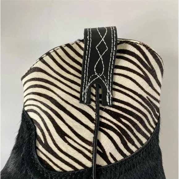 New Dan Post Dingo Safari Cowboy Boots Sneaker Leather Black Zebra western 6 - Picture 12 of 14